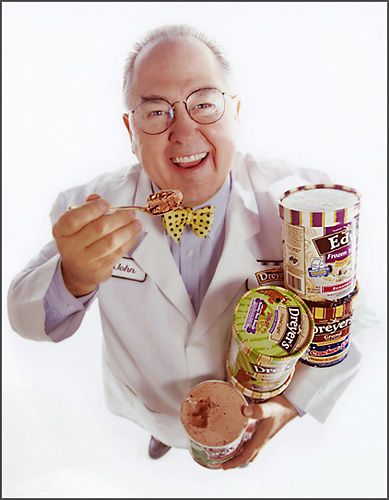John Harrison, 
Dreyers Grand Ice Cream Official Taster, has an enviable job.  John invented the cookies & cream flavor.