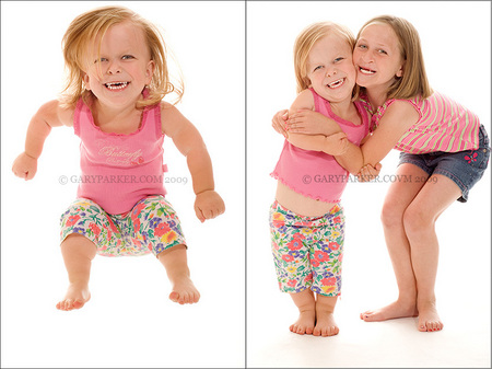 Shelby & Kasey Tarnow having fun during the photo shoot.  Shelby, who has Achondroplasia - the most common form of Dwarfism - is a very happy, active 7 year old.